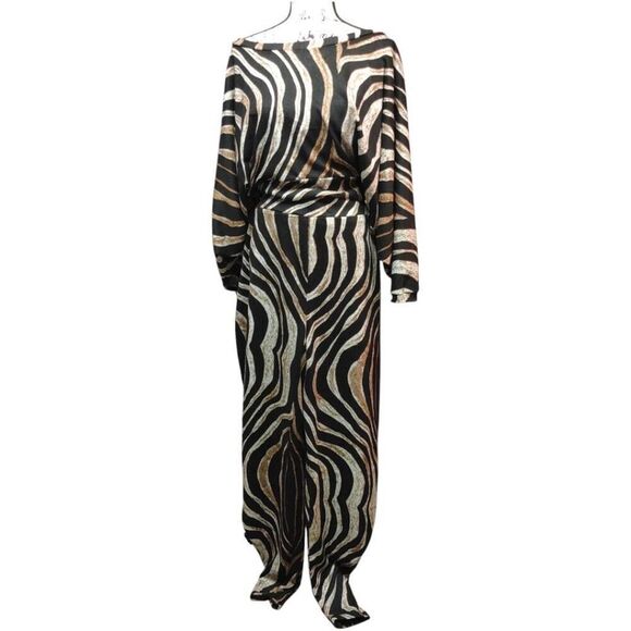 Design Original Tiger Print 2pc Crop Top & Balloon Pant Set - Picture 2 of 6